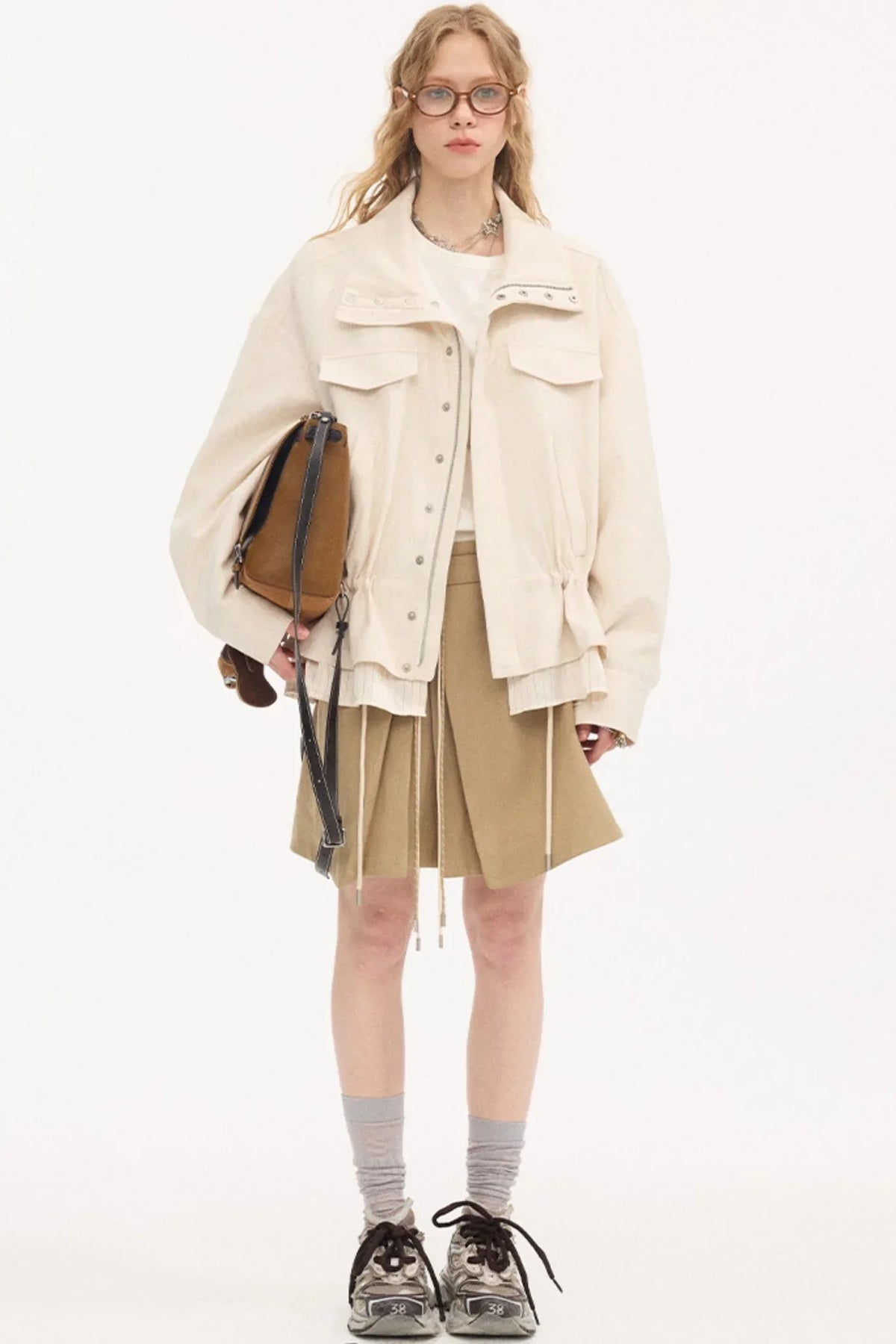 Stand Collar Patchwork Jacket