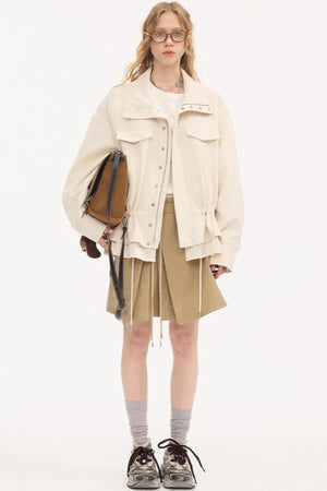 Stand Collar Patchwork Jacket