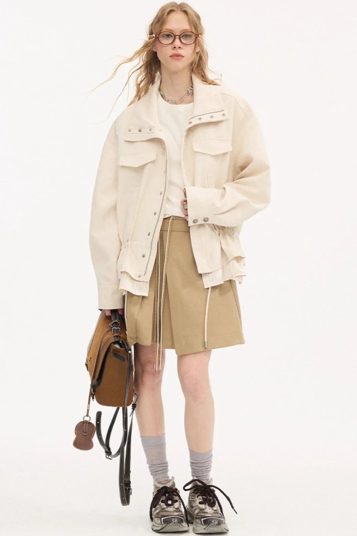 Stand Collar Patchwork Jacket