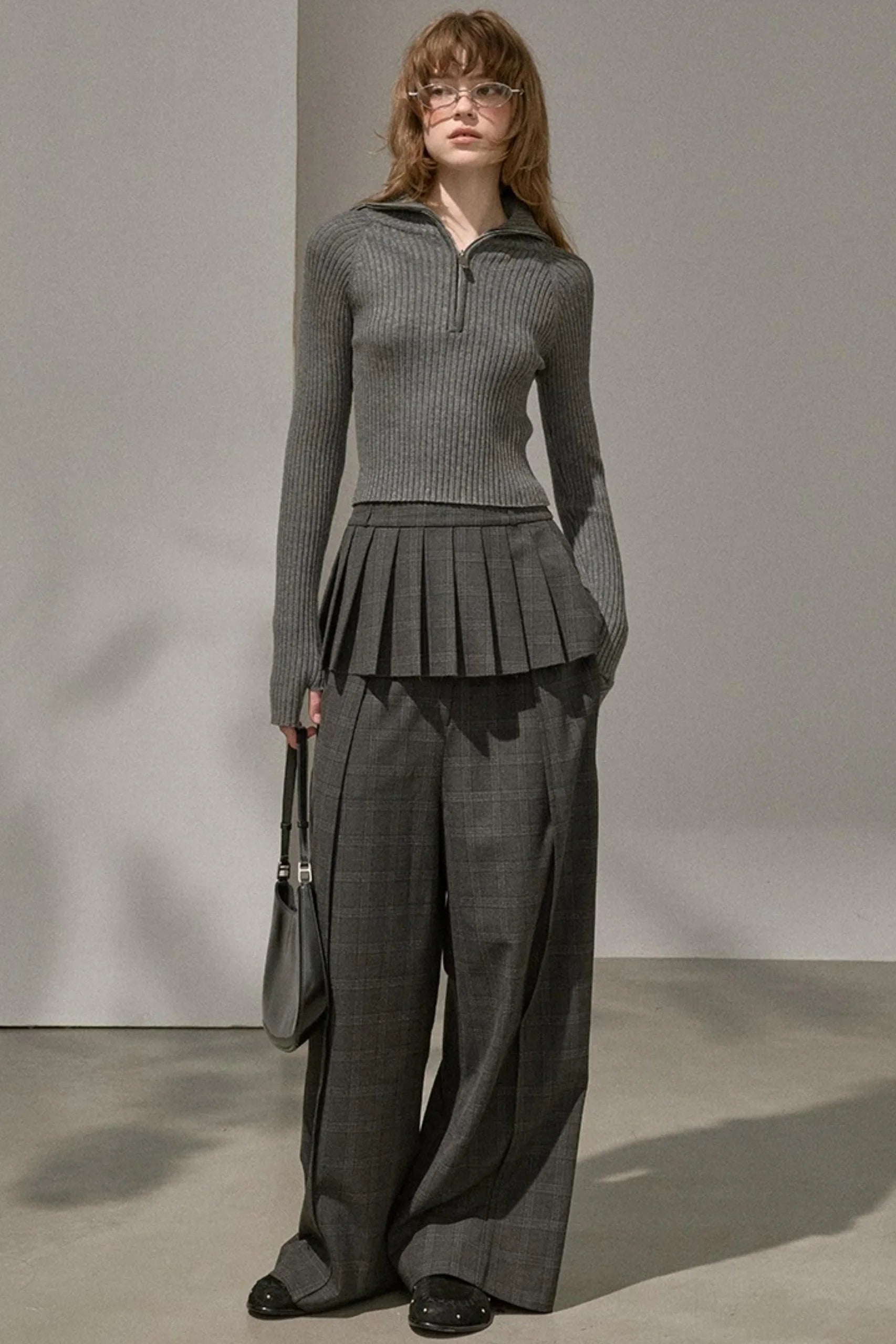Stand-Up Collar Bottom Sweater