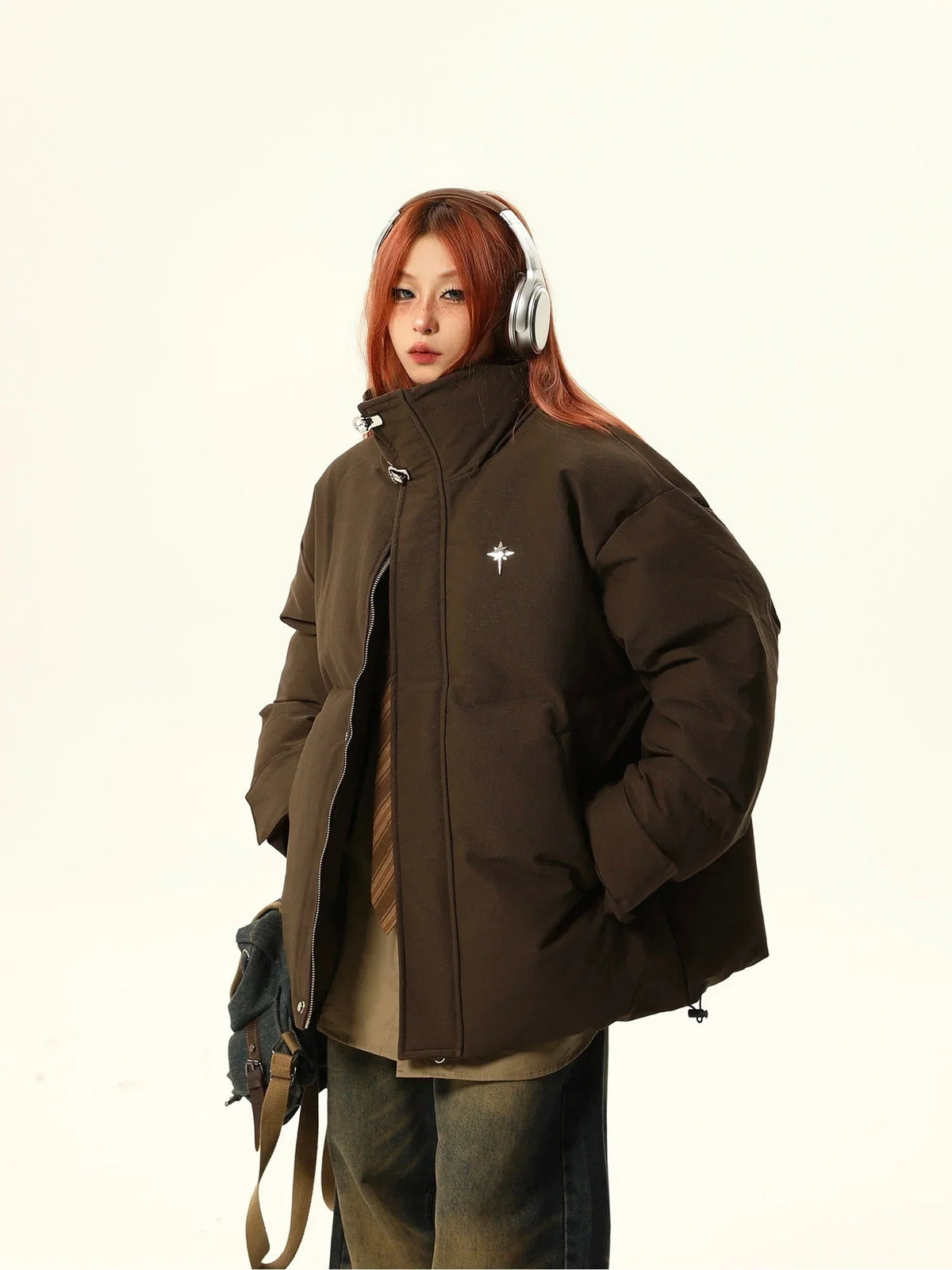 Stand-up collar bread jacket