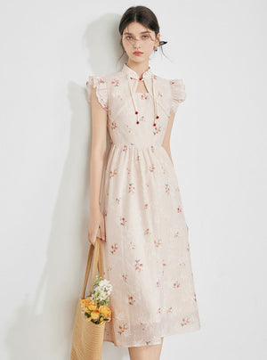 Stand-Up Collar Cheongsam Dress