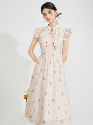 Stand-Up Collar Cheongsam Dress