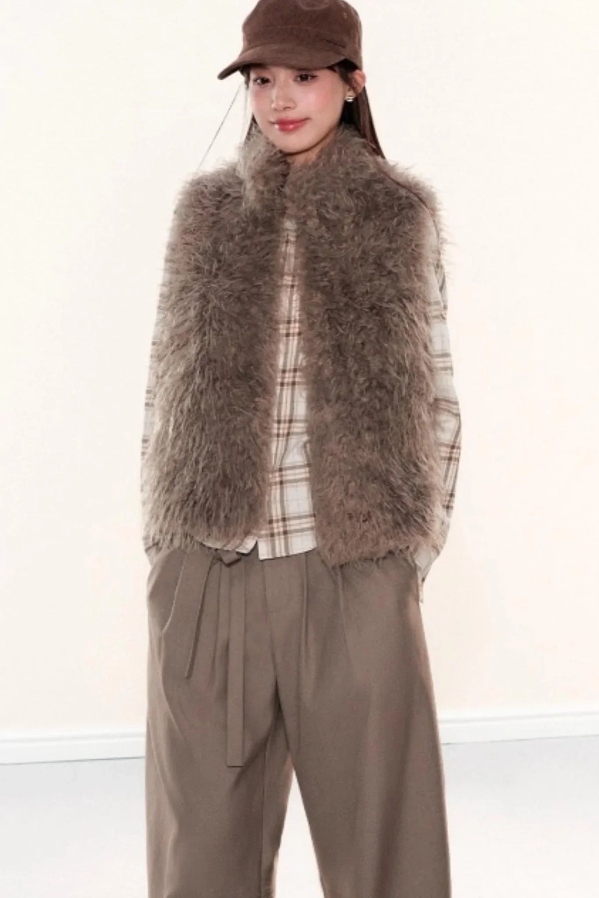 Stand-Up Collar Furry Vest