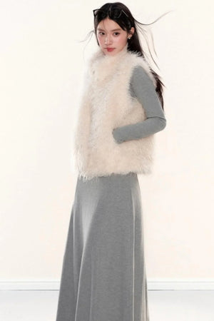 Stand-Up Collar Furry Vest