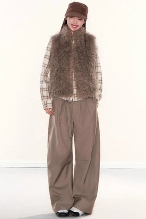 Stand-Up Collar Furry Vest