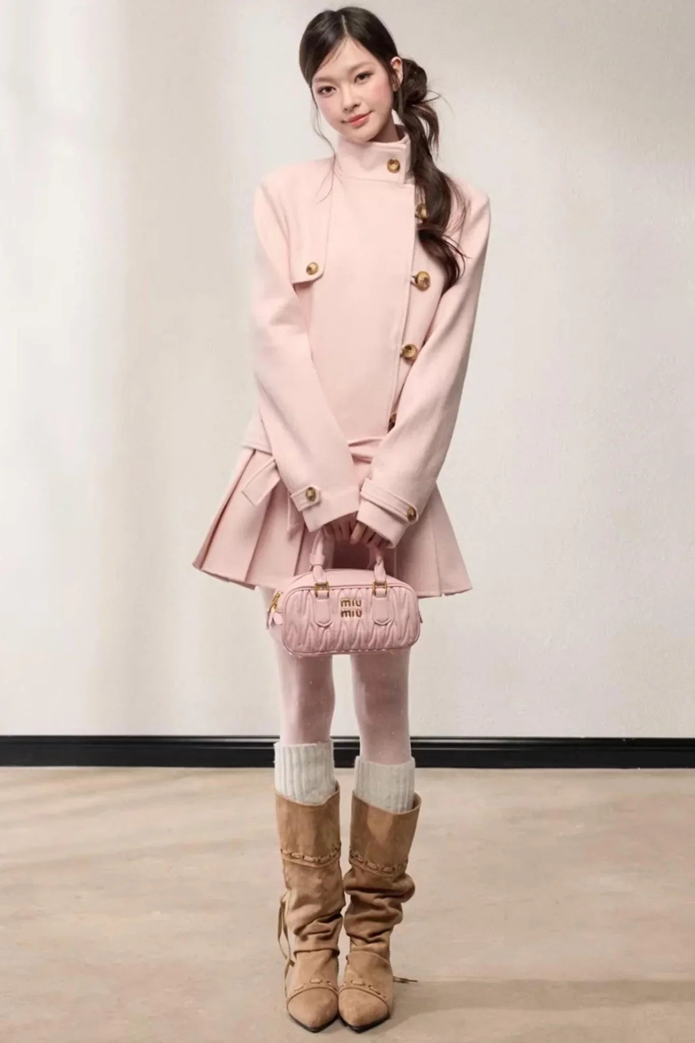 Stand-Up Collar Woolen Coat