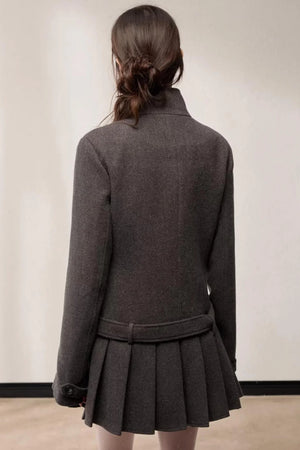 Stand-Up Collar Woolen Coat