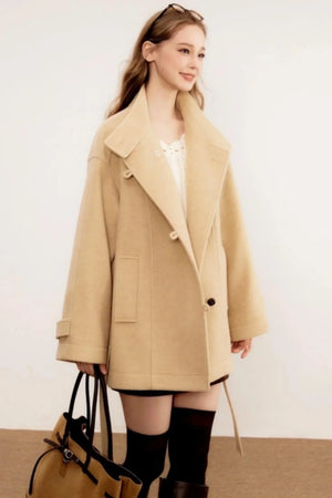 Stand-Up Collar Woolen Coat