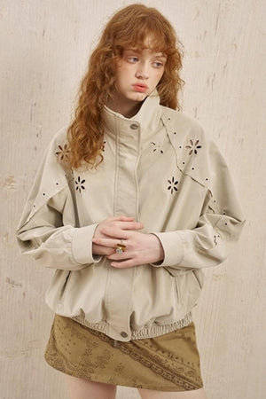 Stand-Up Leather Jacket