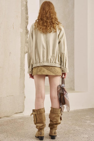 Stand-Up Leather Jacket