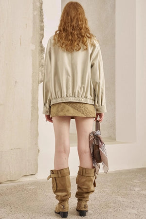 Stand-Up Leather Jacket