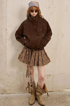 Stand-Up Leather Jacket