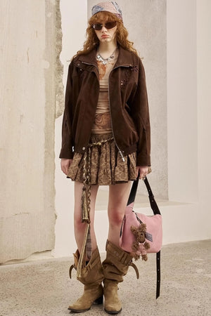 Stand-Up Leather Jacket