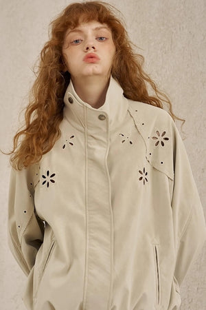 Stand-Up Leather Jacket