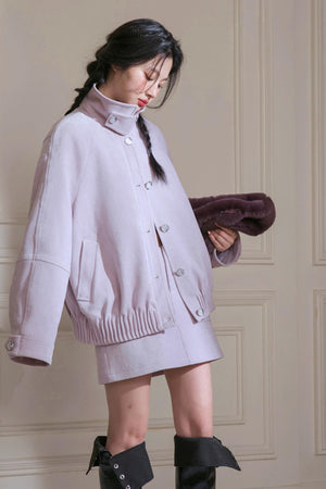 Stand-Up Velvet Chenille Jacket Set