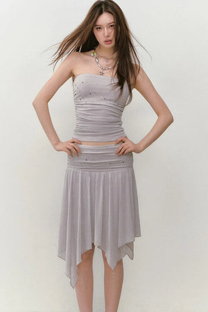 Star Beaded Pleated Bustier