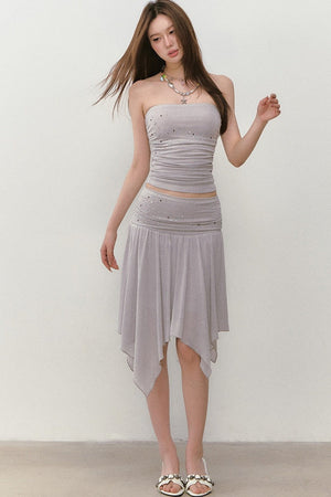 Star Beaded Pleated Bustier