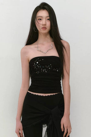 Star Beaded Pleated Bustier
