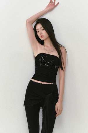 Star Beaded Pleated Bustier