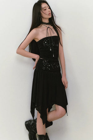 Star Beaded Pleated Bustier