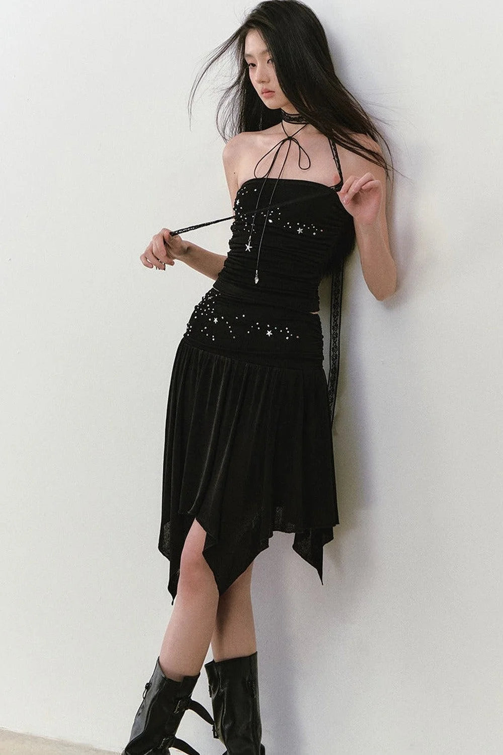 Star Beaded Pleated Bustier