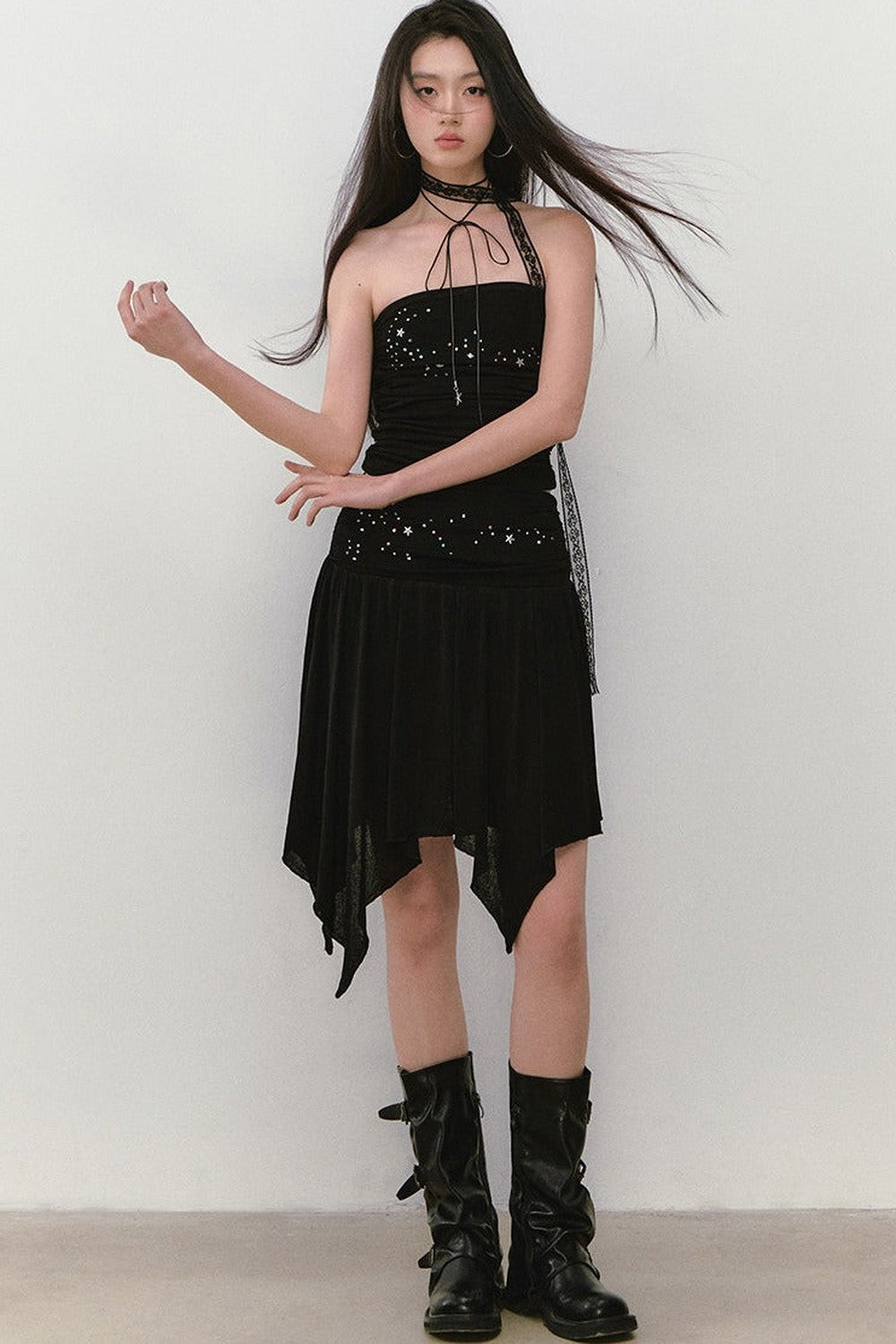 Star Beaded Pleated Bustier