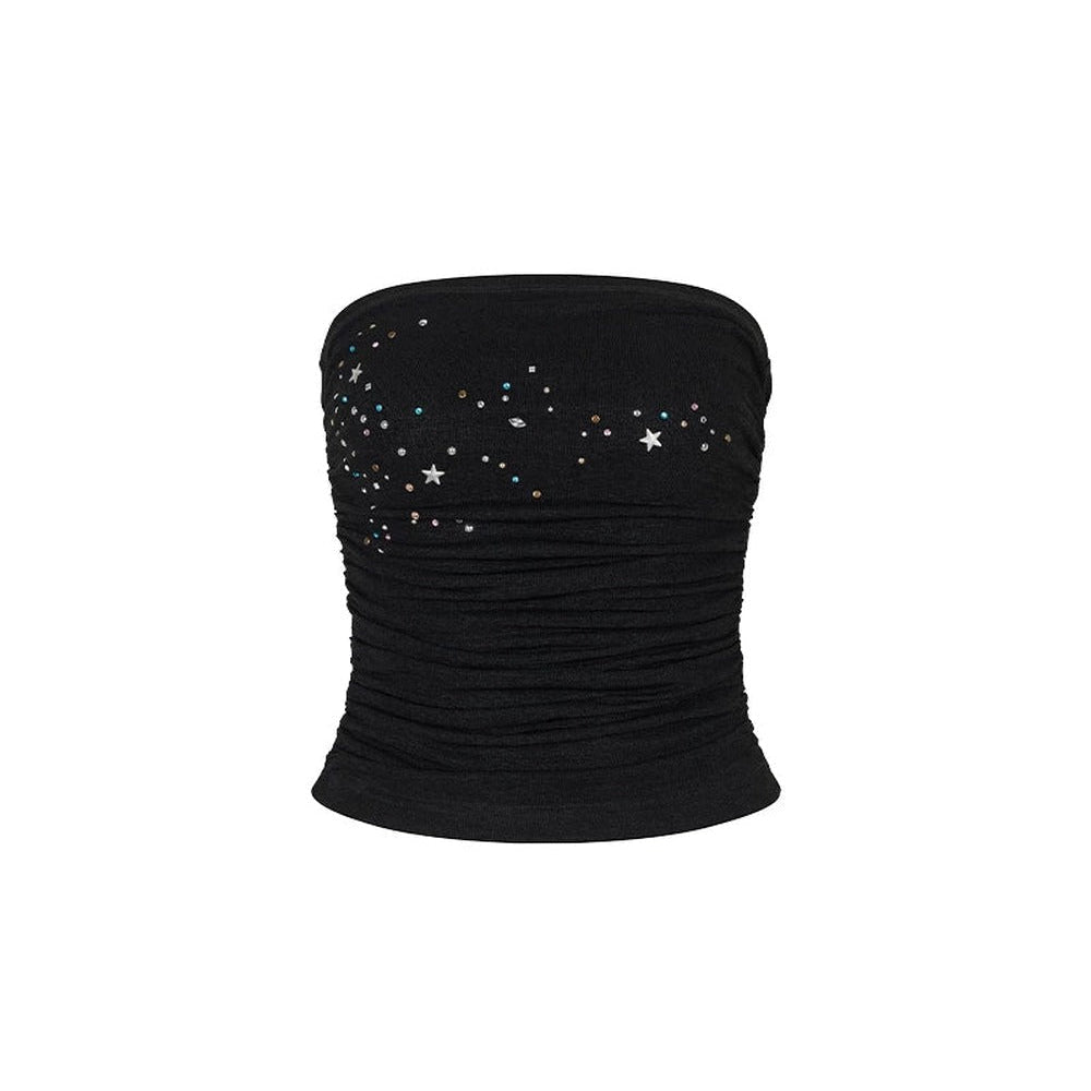 Star Beaded Pleated Bustier