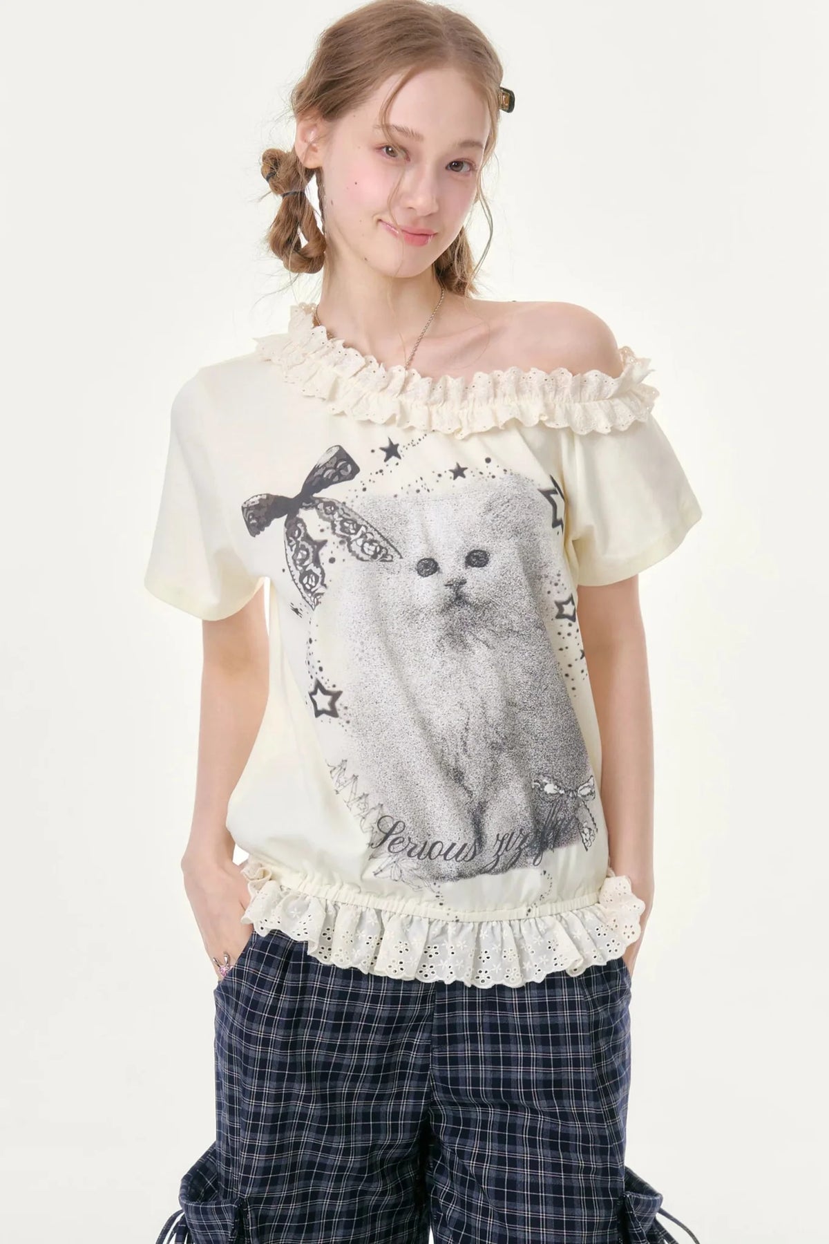 Star Dust Cat Lace T-Shirt