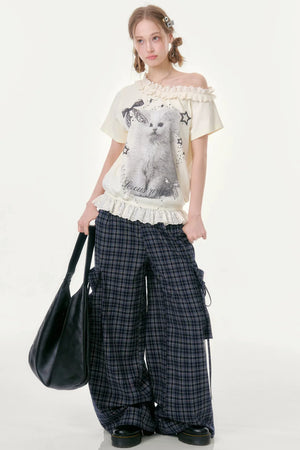 Star Dust Cat Lace T-Shirt