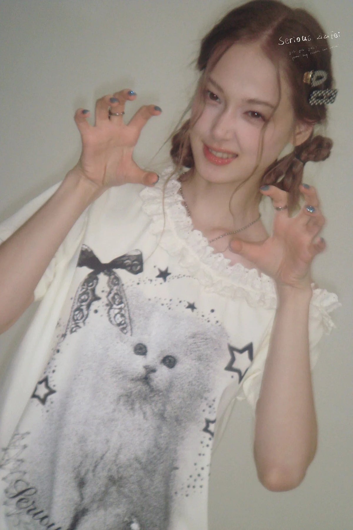 Star Dust Cat Lace T-Shirt