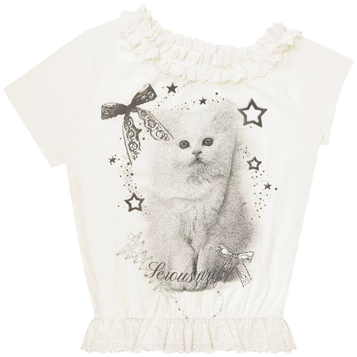 Star Dust Cat Lace T-Shirt