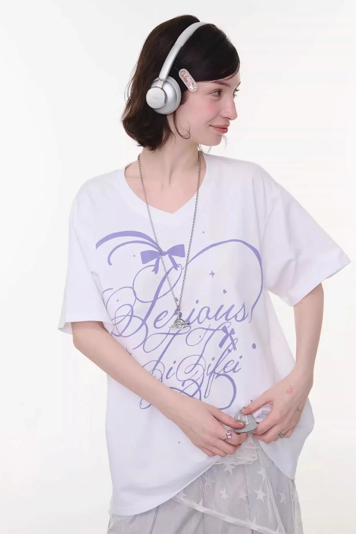 Star Falling V-Neck Top