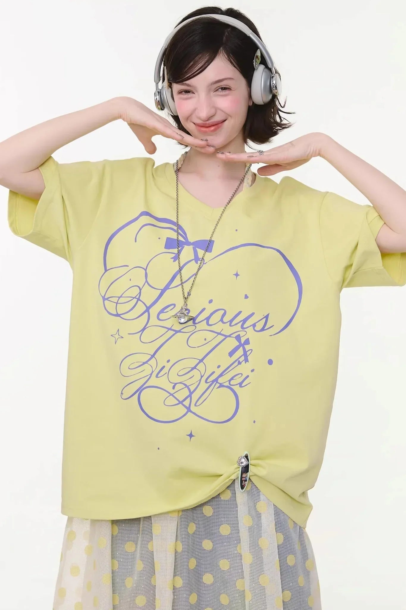 Star Falling V-Neck Top