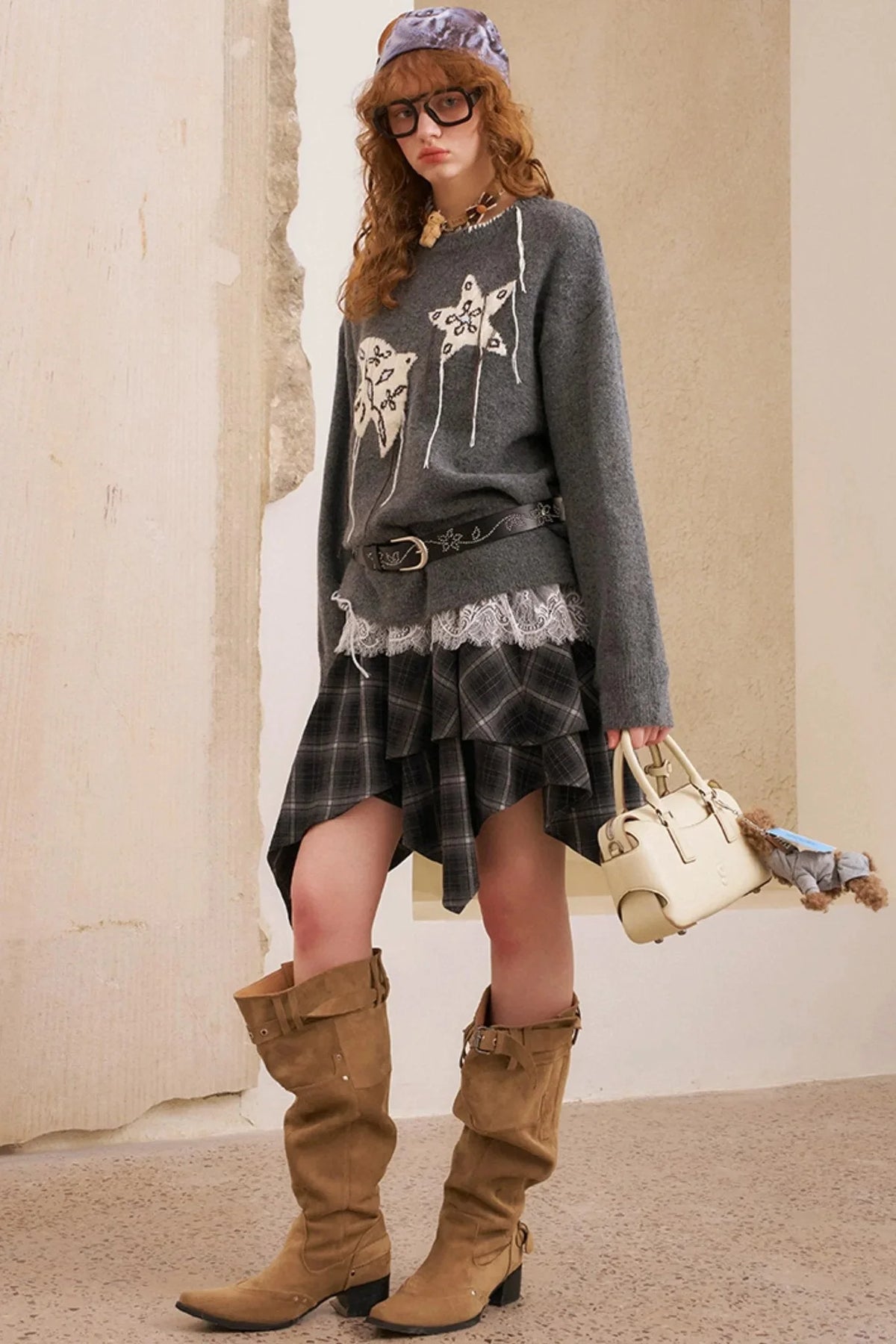 Star Fringe Long Sleeve Sweater