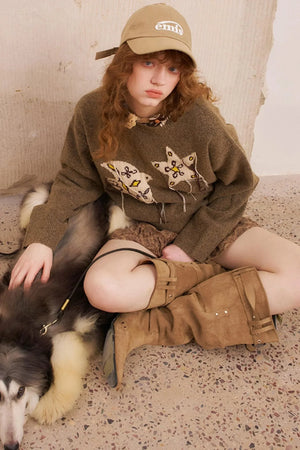 Star Fringe Long Sleeve Sweater