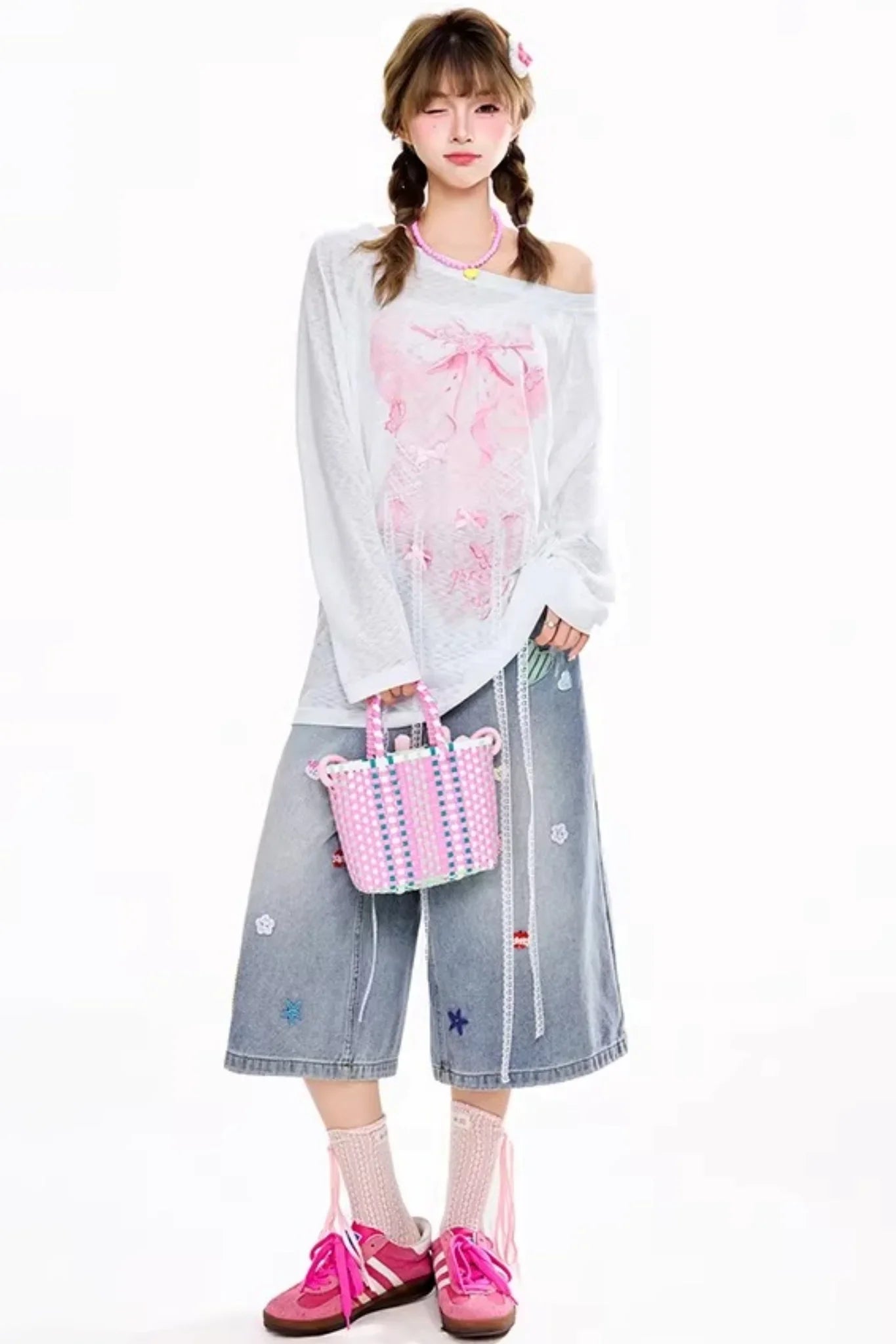 Star Heart Patchwork Pants