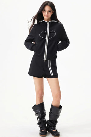 Star Heartbeat Hooded Sweatshirt Set-Up