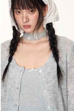 Star Jacquard Knit Cardigan Top
