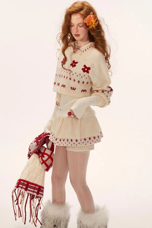 Star Jacquard Sweater Top Set-Up