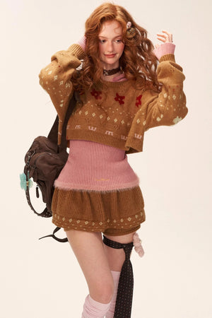 Star Jacquard Sweater Top Set-Up
