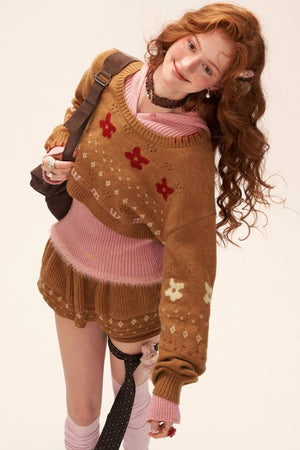 Star Jacquard Sweater Top Set-Up