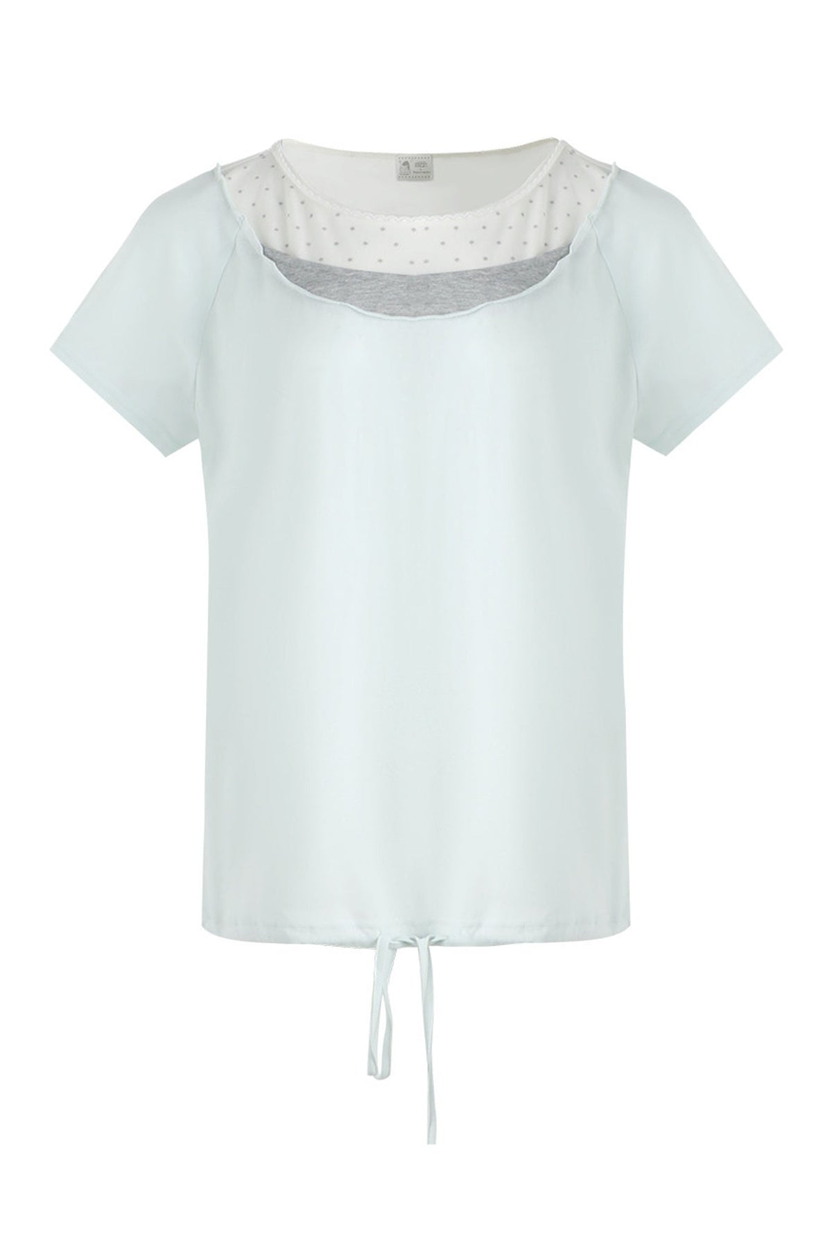 Star Neckline Layered-Look Knit Top