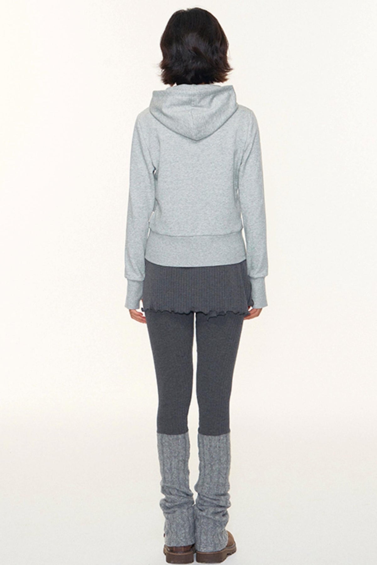 Star Patch Embroidered Hooded Cardigan Set-Up