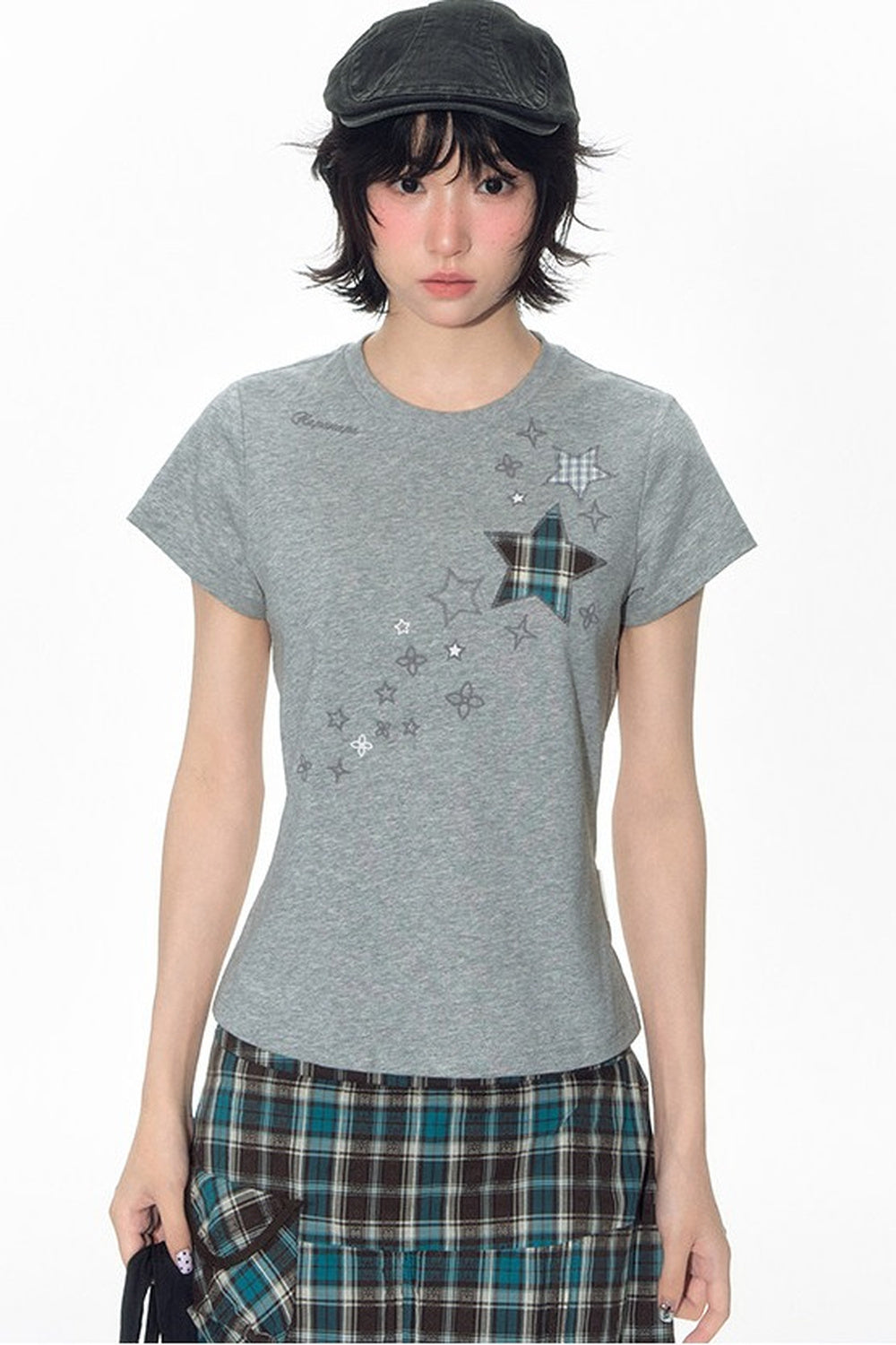 Star Patch Embroidered Short-Sleeve T-Shirt