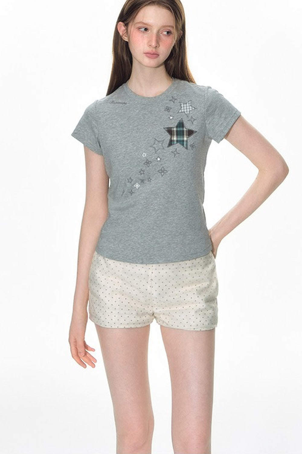 Star Patch Embroidered Short-Sleeve T-Shirt