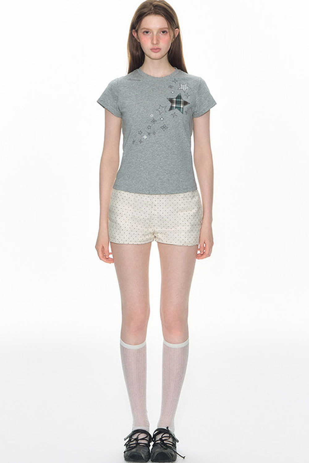 Star Patch Embroidered Short-Sleeve T-Shirt