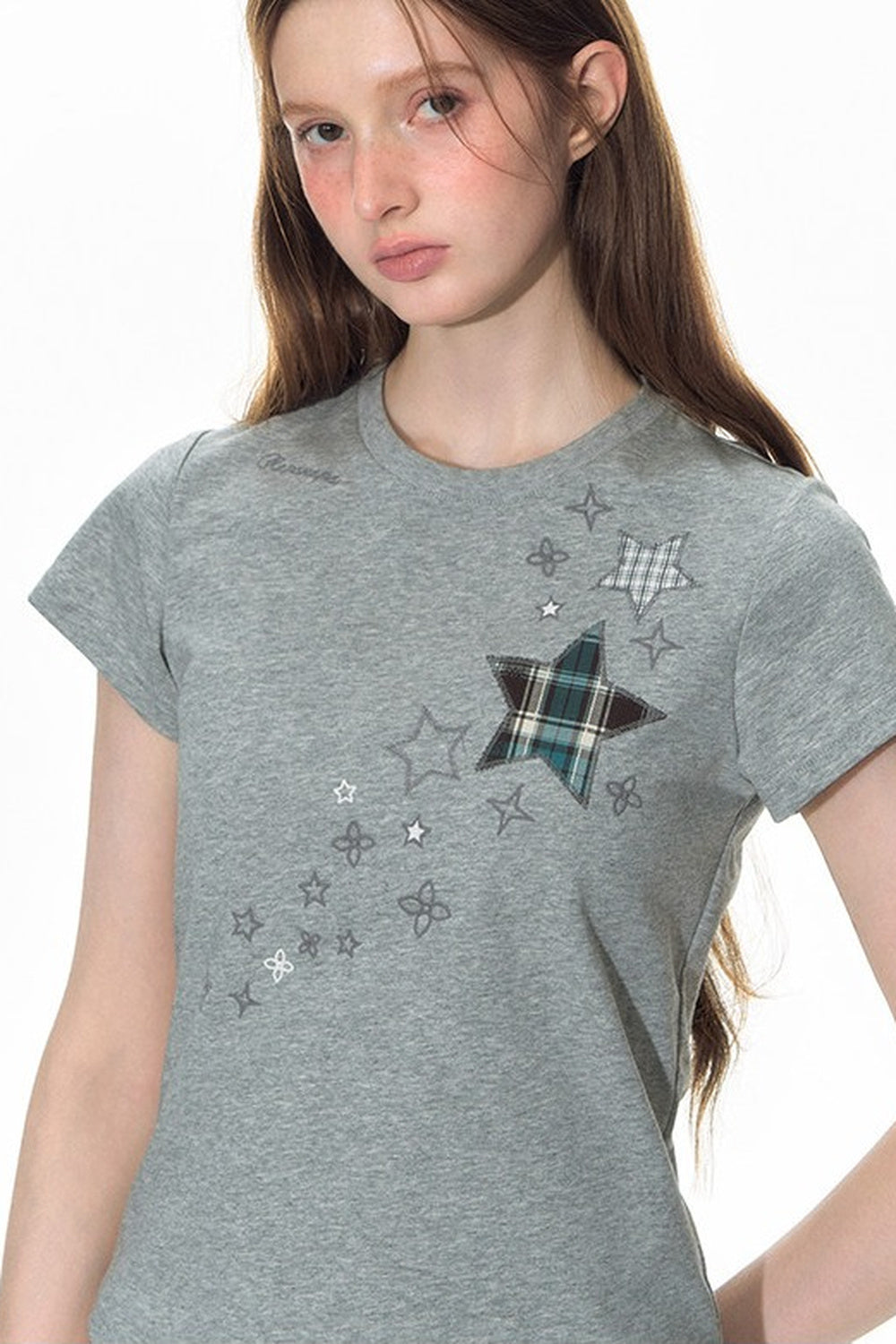Star Patch Embroidered Short-Sleeve T-Shirt