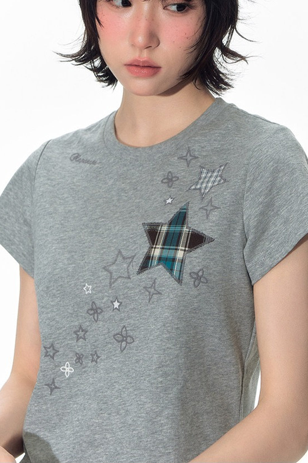 Star Patch Embroidered Short-Sleeve T-Shirt