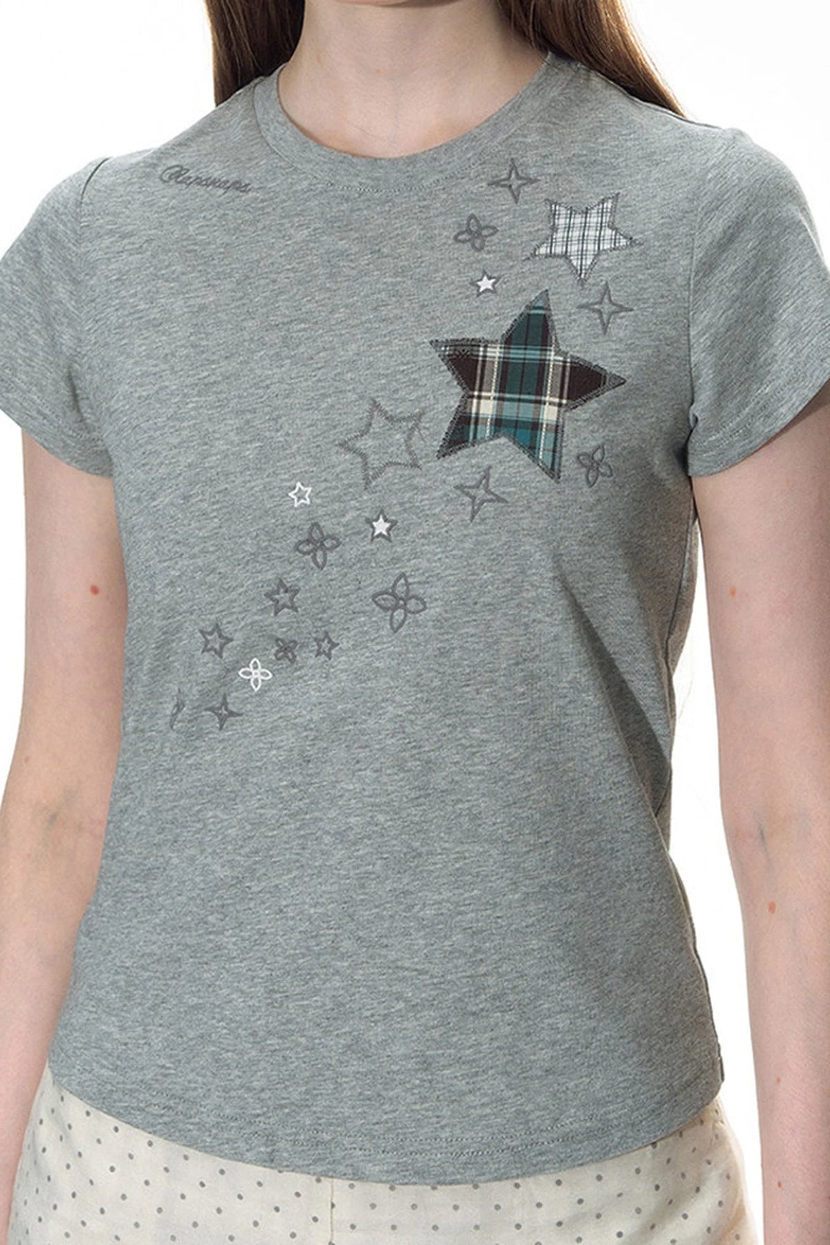 Star Patch Embroidered Short-Sleeve T-Shirt
